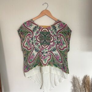 Maeve | Komal Silk Boho Paisley Print Top